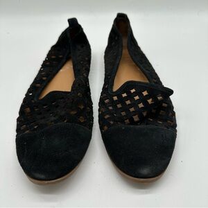 Franco Sarto Black Cutout Flats 10